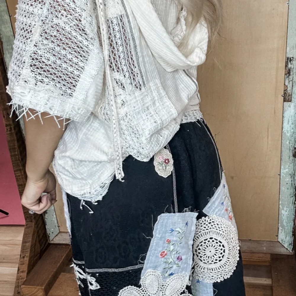 POL BLCK CRAZY ABOUT YOU PATCHWORK BOTTOMS Patterned Patchwork Women's Pants - Picture 5 of 8